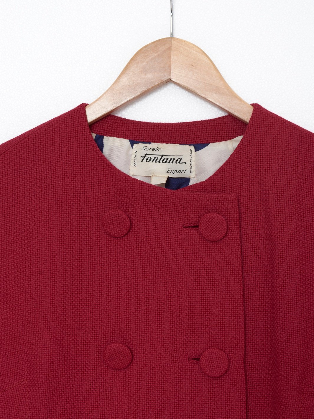 1960s Sorelle Fontana overcoat in red wool