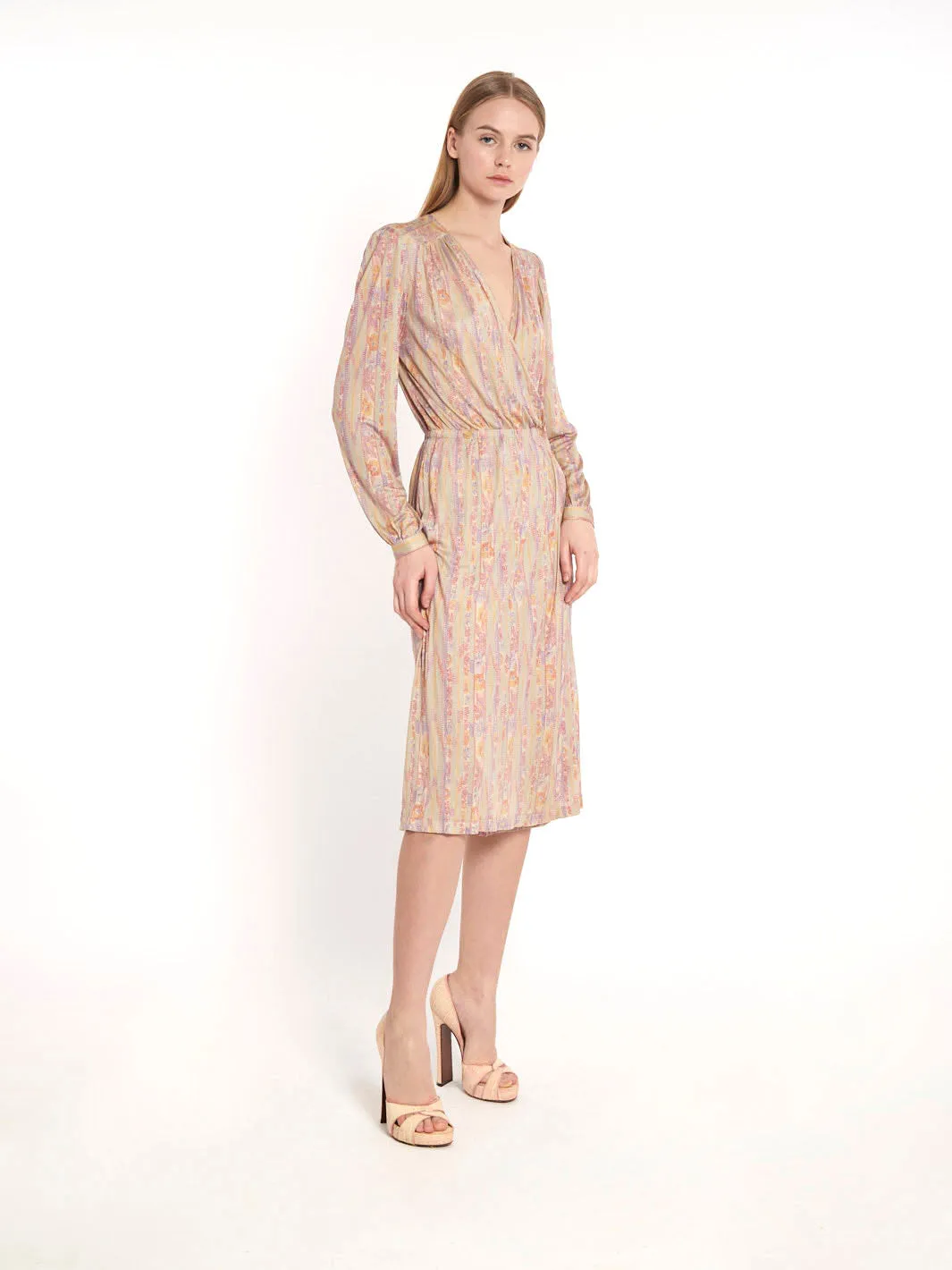 1970s Missoni silk knit dress with floral pattern