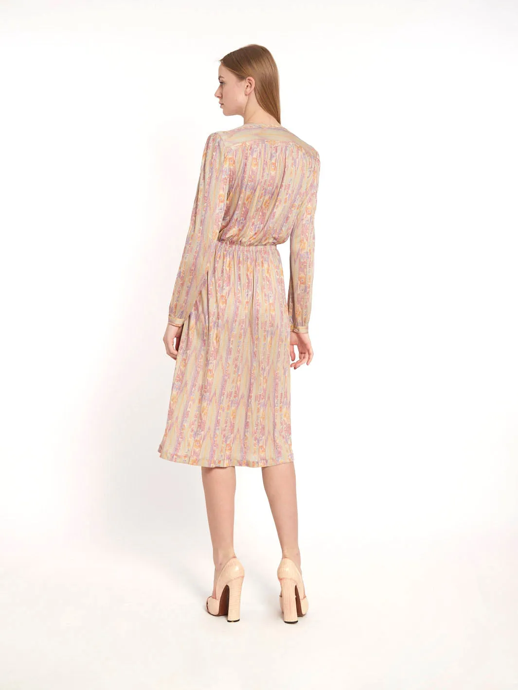 1970s Missoni silk knit dress with floral pattern