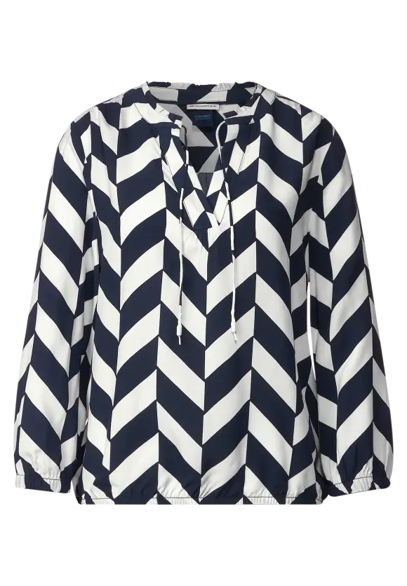 343855- Navy Printed Blouse - Street One