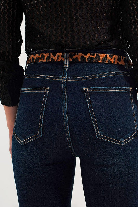 70S HIGH FLARE JEANS IN INDIGO STRETCH