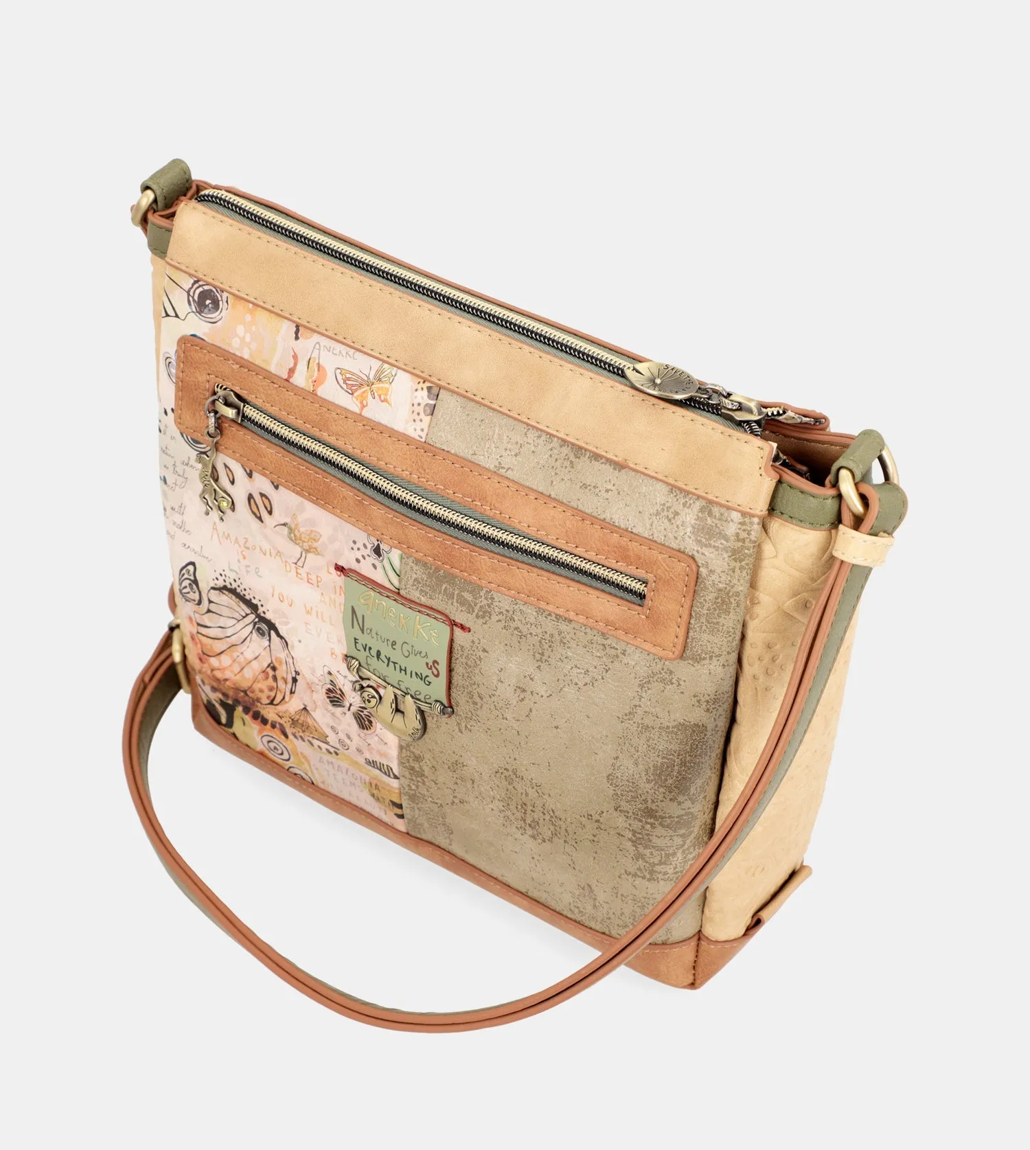 Amazonia triple compartment crossbody bag