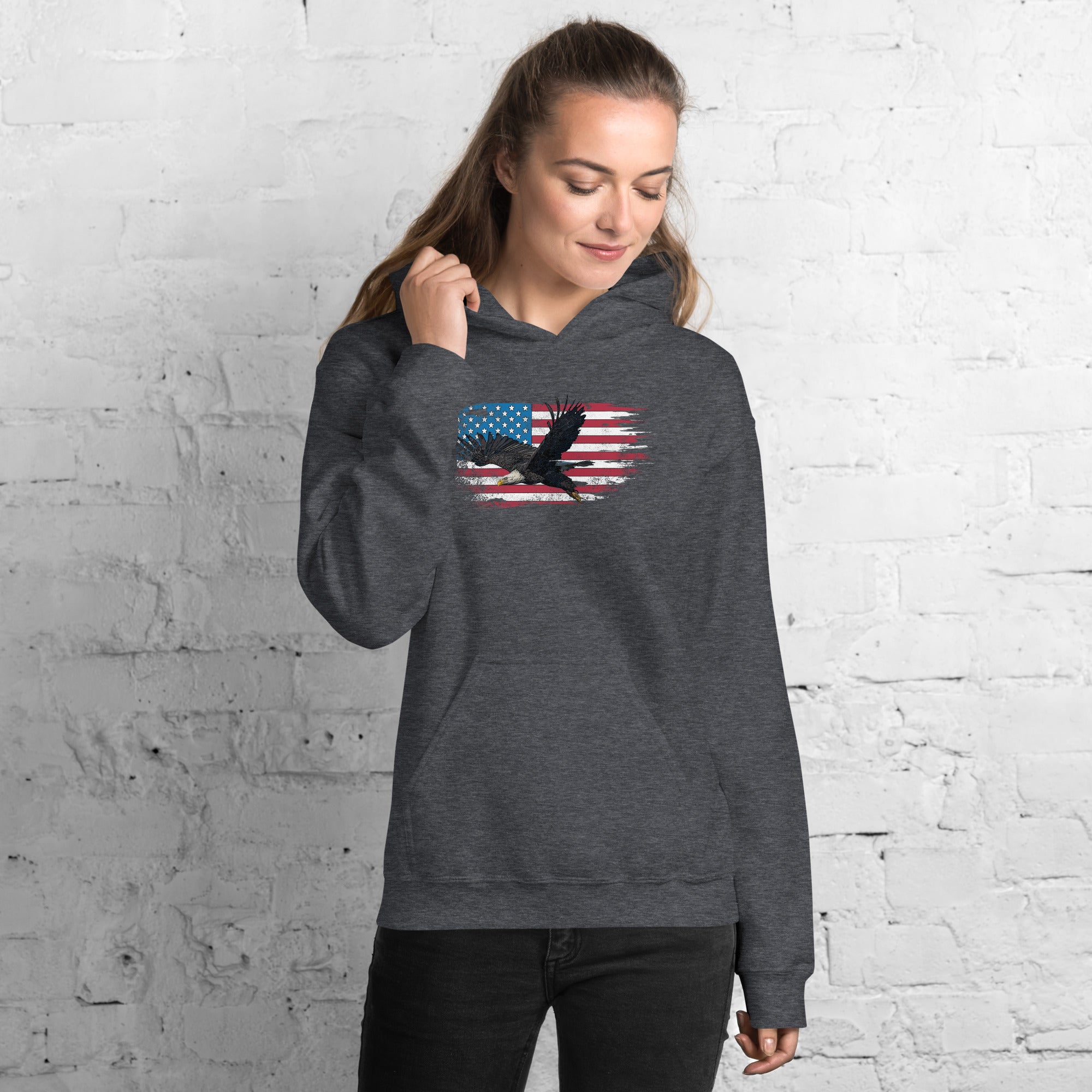 American Flag Hoodie Bald Eagle Sweatshirt