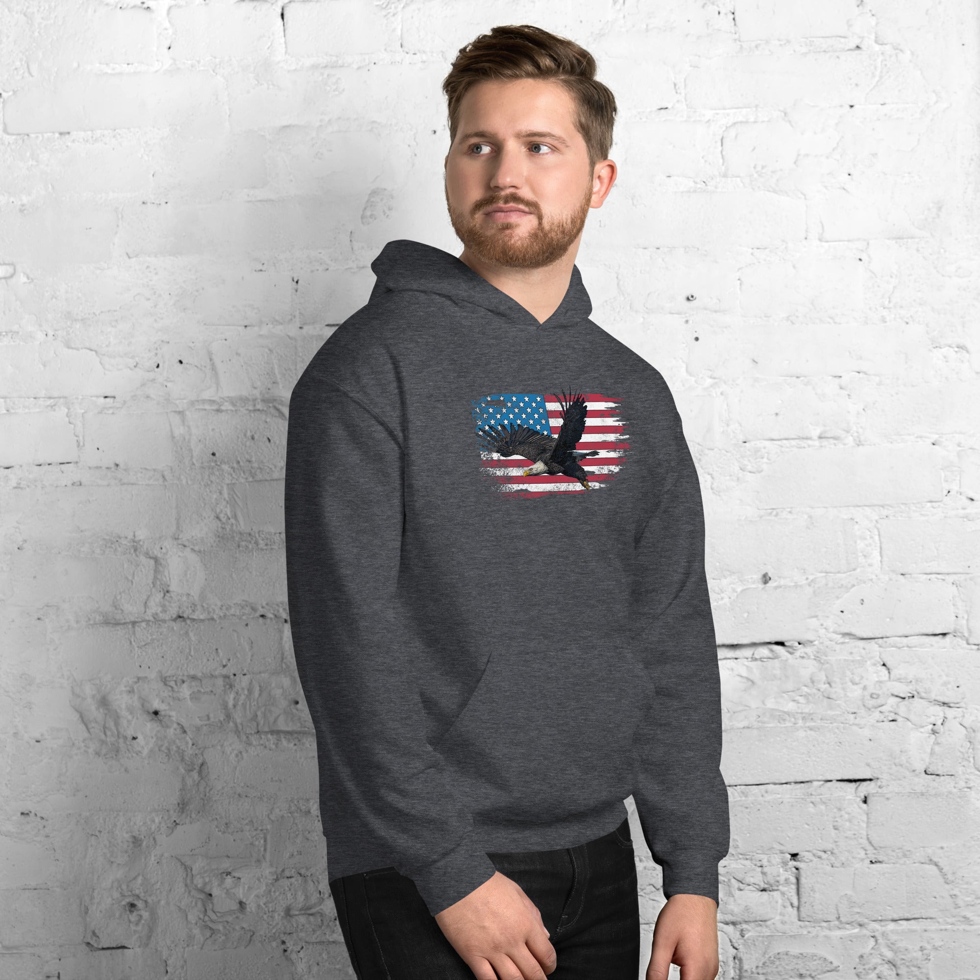 American Flag Hoodie Bald Eagle Sweatshirt