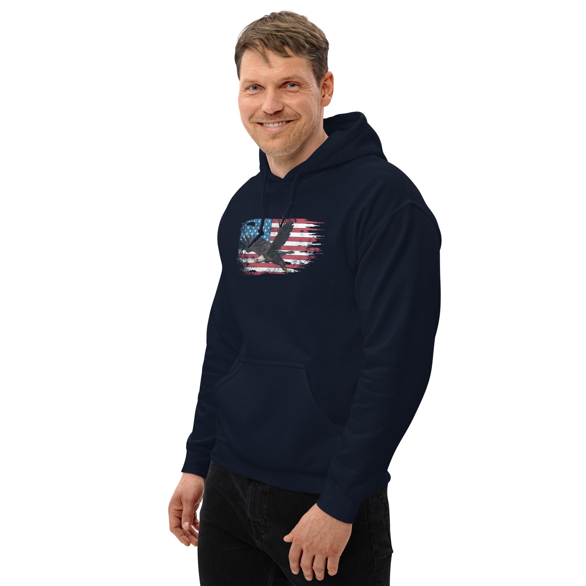 American Flag Hoodie Bald Eagle Sweatshirt