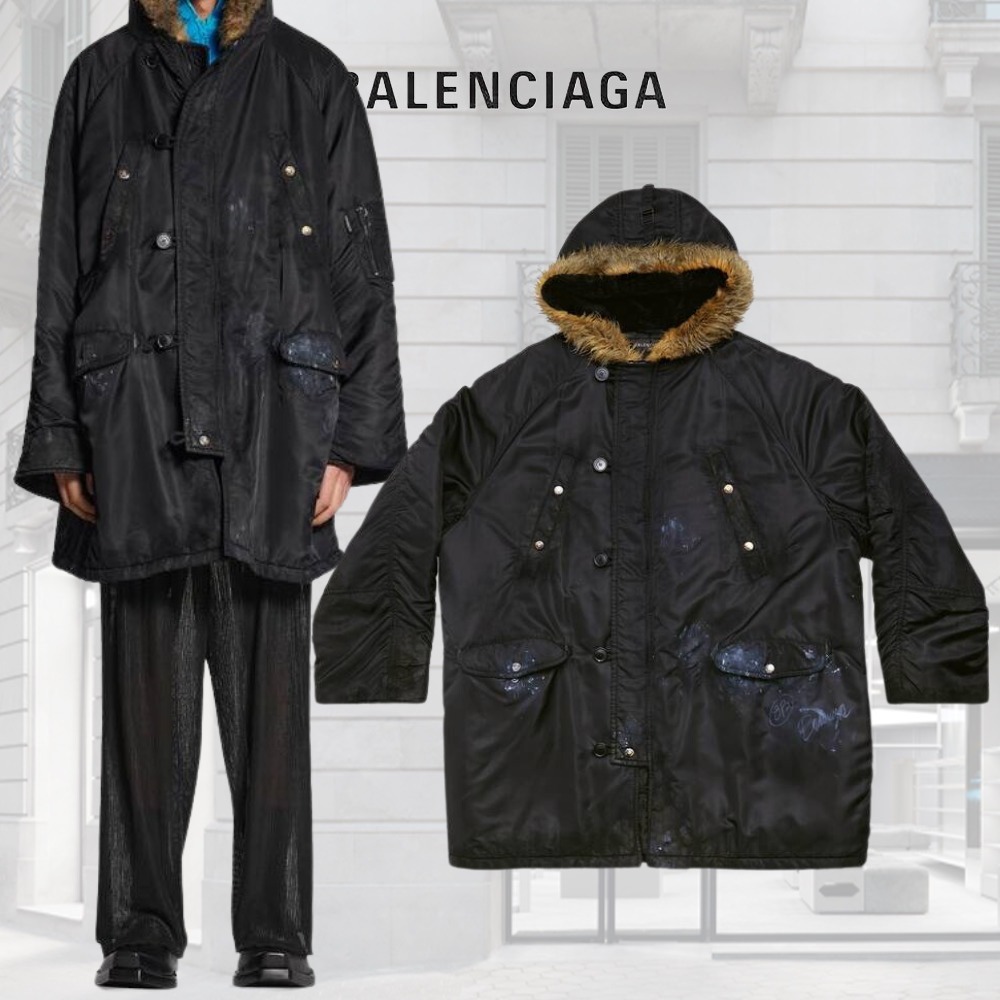 BALENCIAGA  |Men's Balenciaga Military Parka in Black