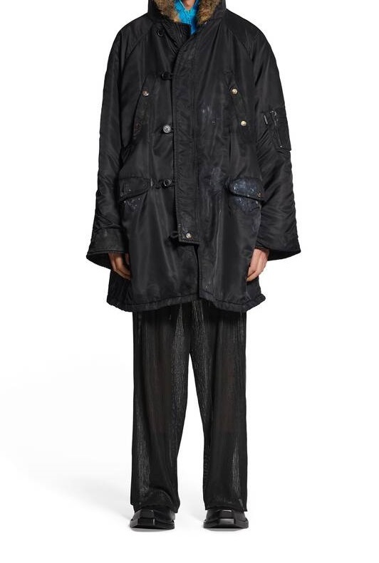 BALENCIAGA  |Men's Balenciaga Military Parka in Black