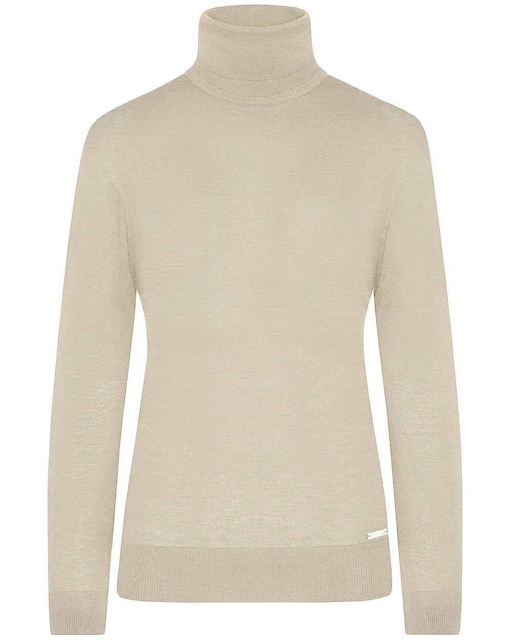 Beige Knit Turtleneck Sweater