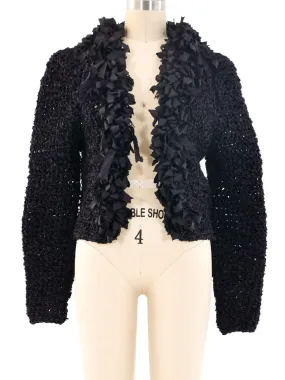 Black Ribbon Knit Jacket