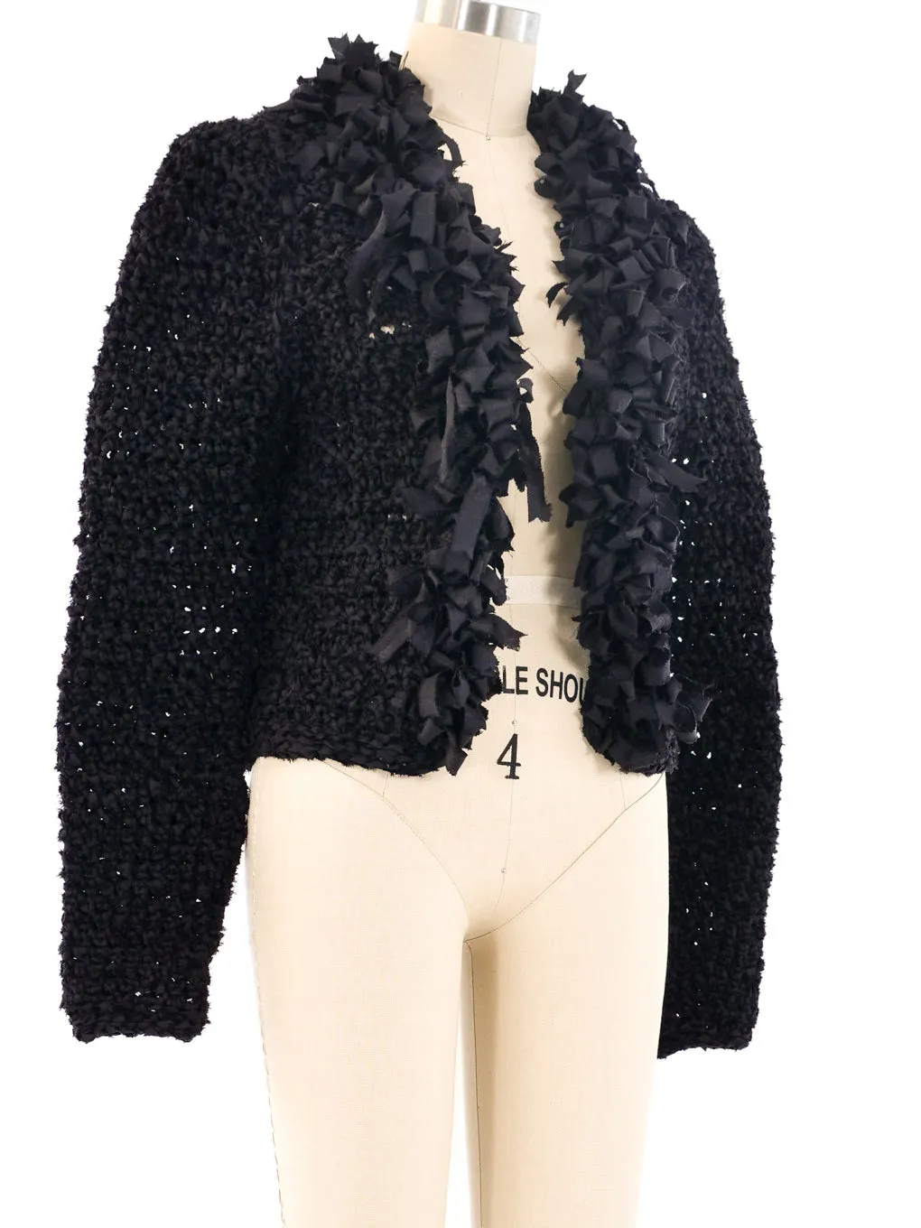 Black Ribbon Knit Jacket