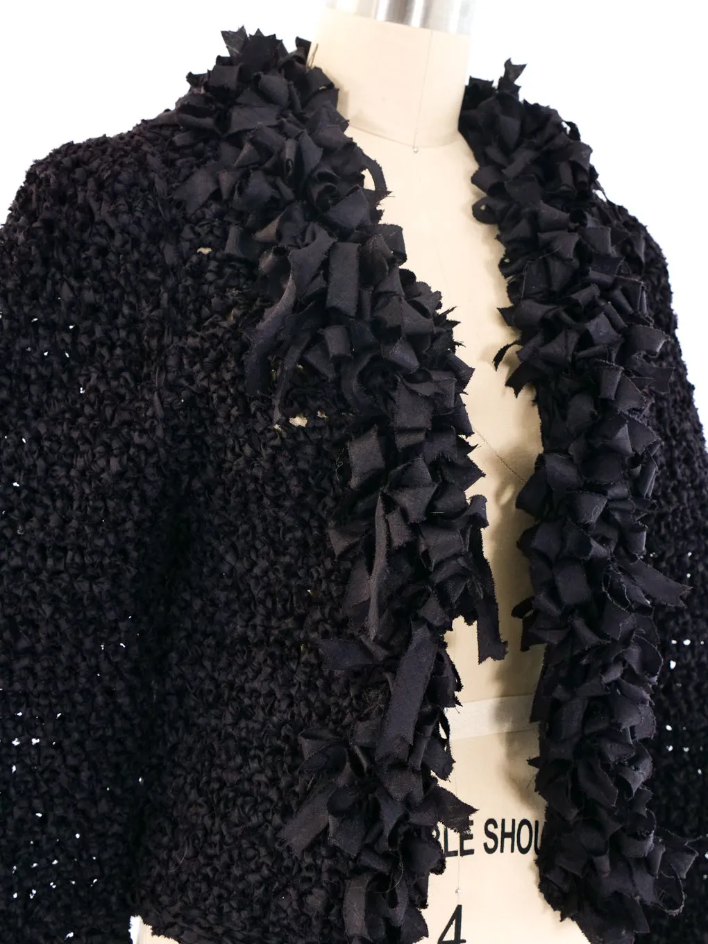 Black Ribbon Knit Jacket