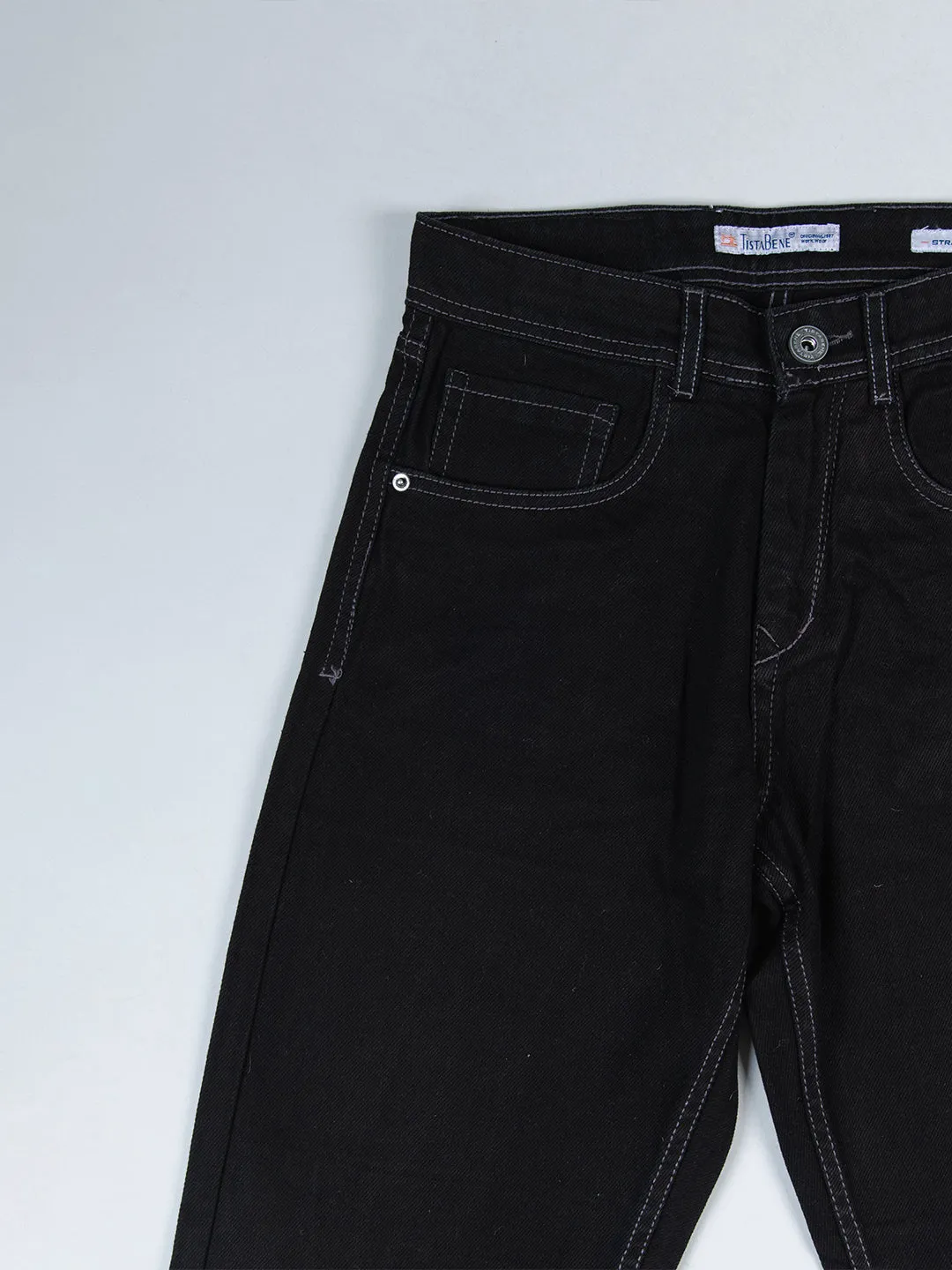 Black Straight Fit Mens Jeans