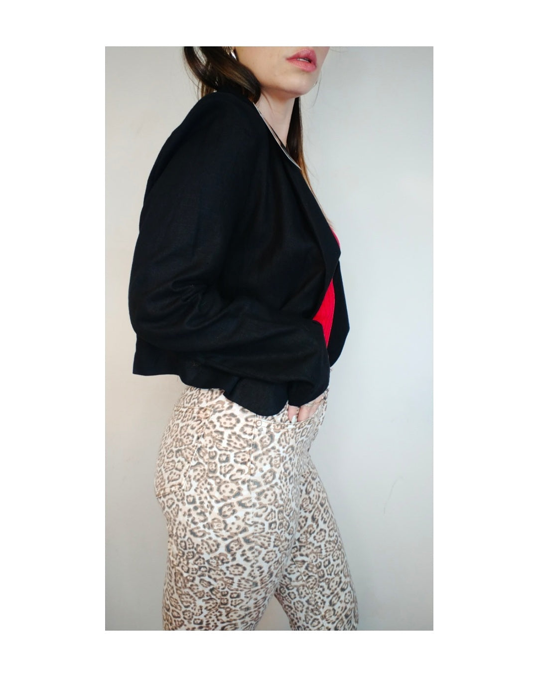 Blazer crop misto viscosa!