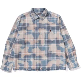 BLEACHED BAPE CHECK ZIP SHIRT MENS