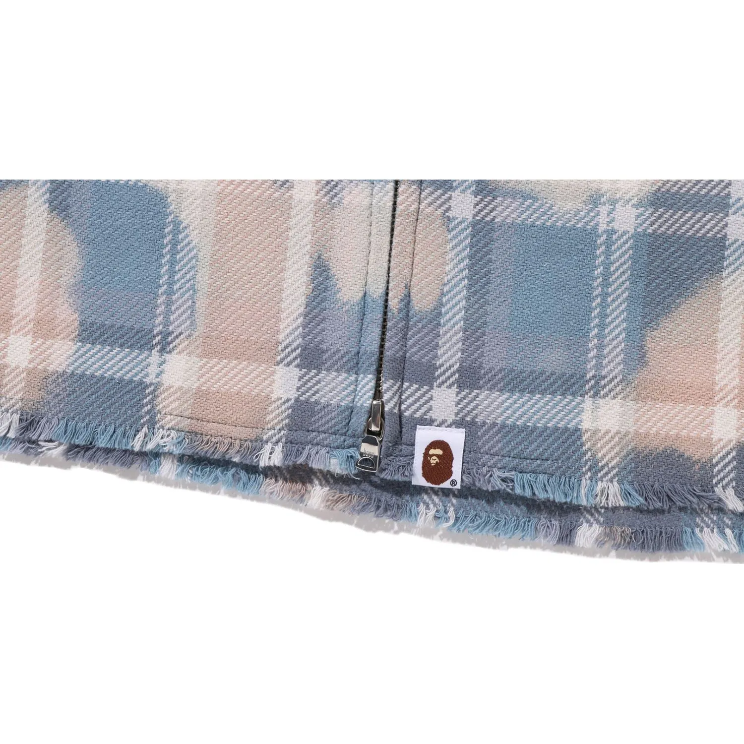 BLEACHED BAPE CHECK ZIP SHIRT MENS