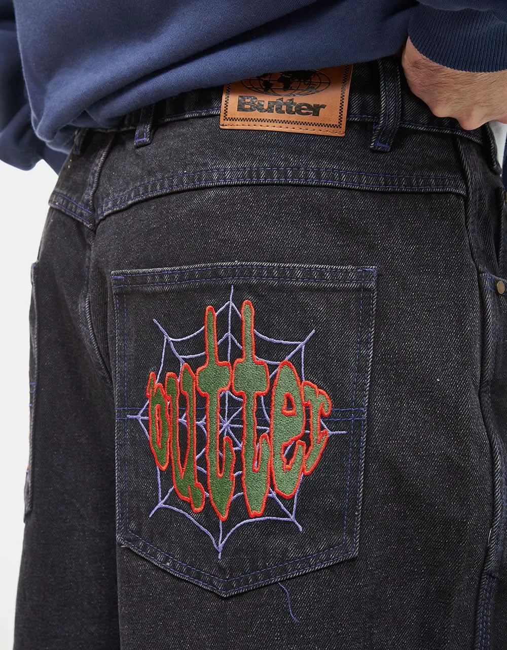 Butter Goods Spider Denim Jeans - Washed Black