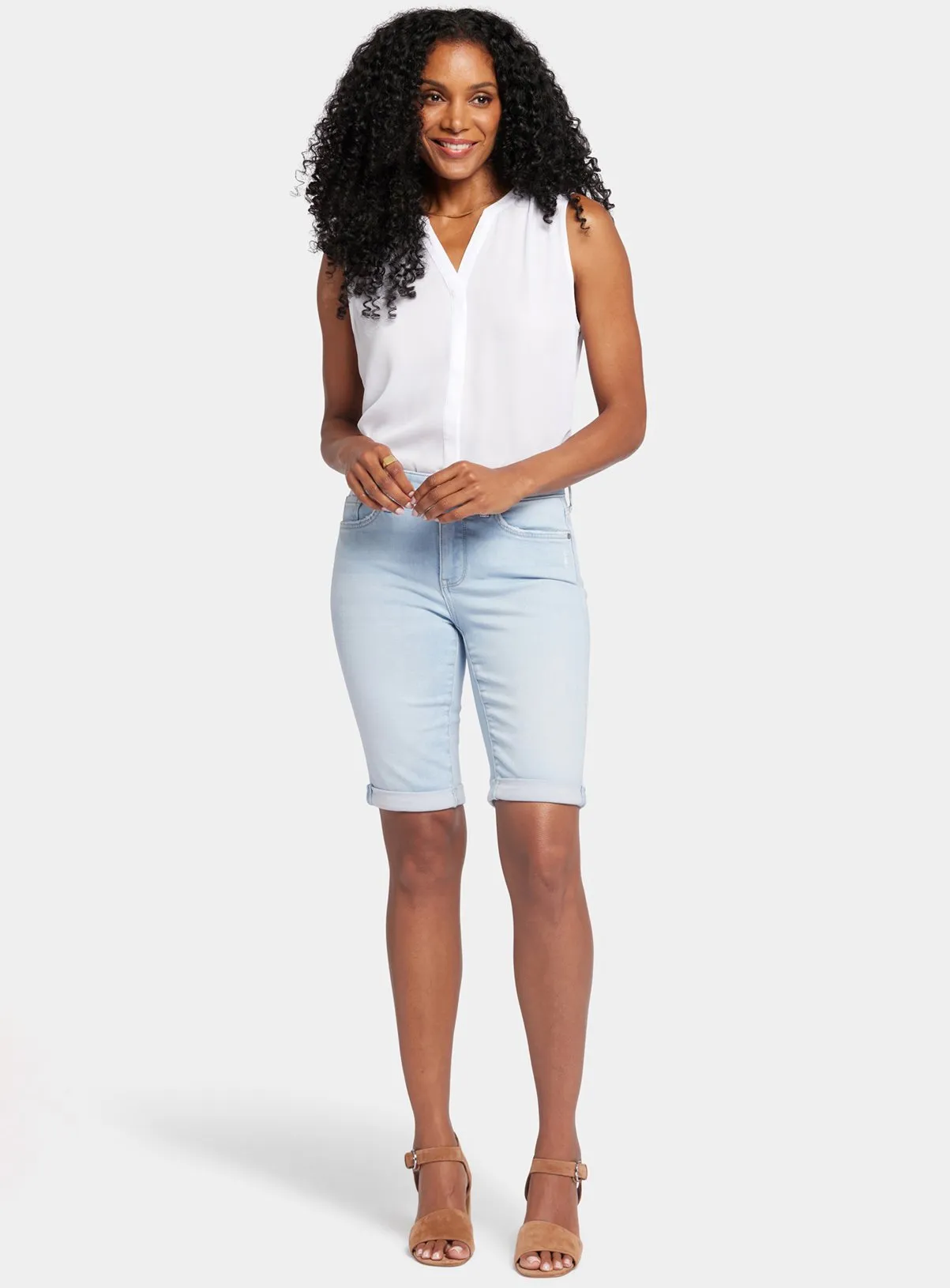 Buy NYDJ Briella Denim Shorts With Roll Cuffs Blue 16 | Shorts | Tu