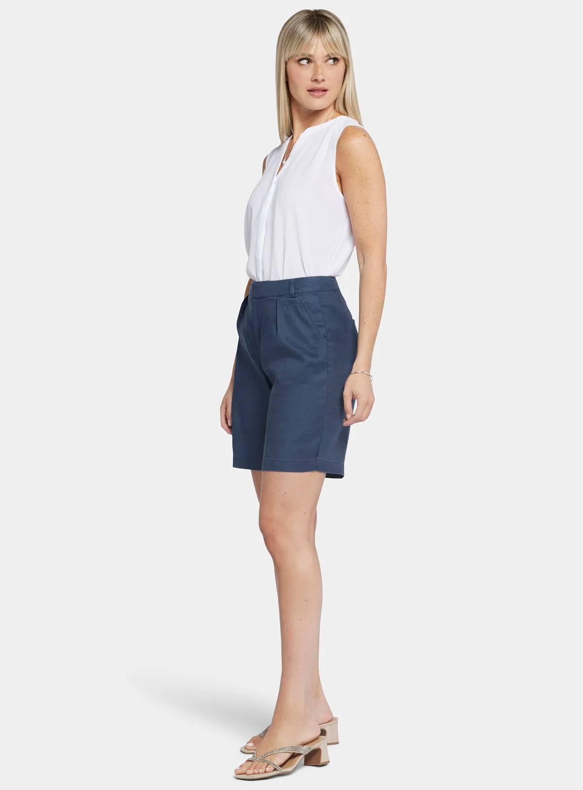 Buy NYDJ Relaxed Shorts In Stretch Linen Navy 16 | Shorts | Tu