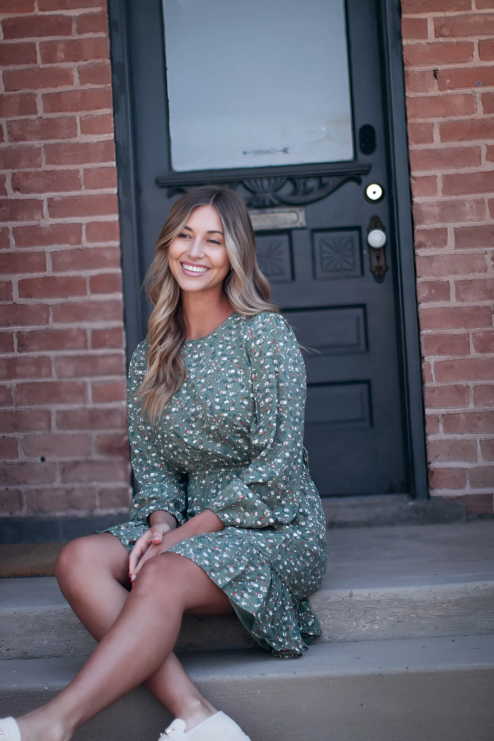 Cammy Dress in Floral Olive