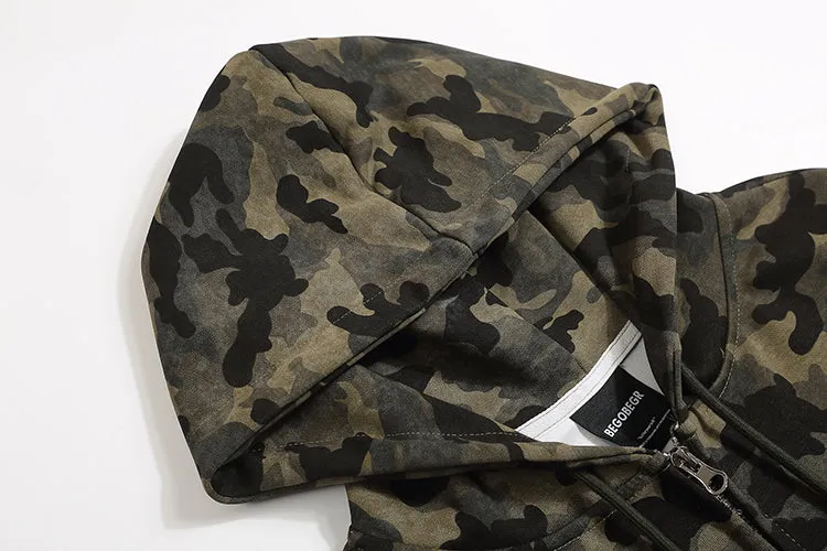 Camo Chic | Graphic Zipper Hoodie