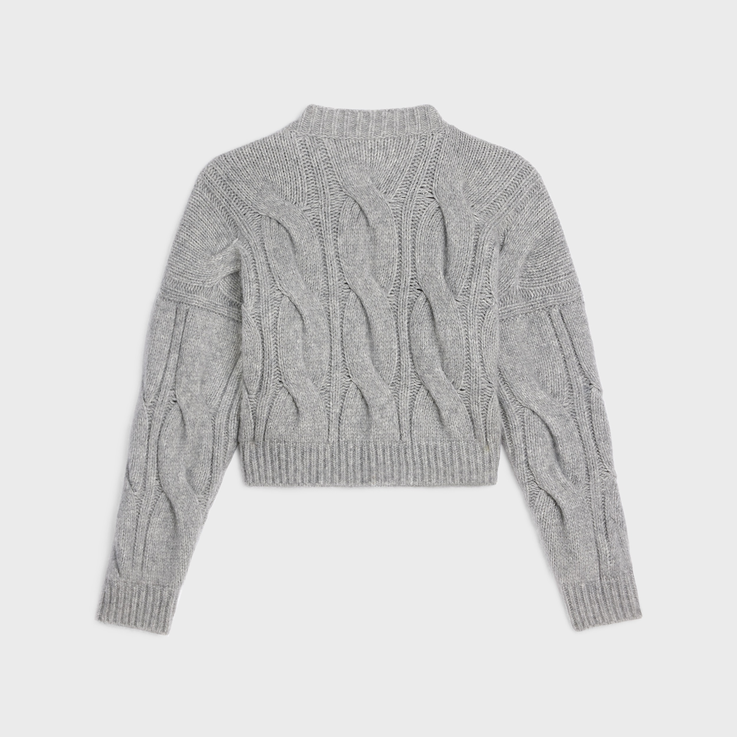 CELINE  | V-NECK SWEATER CABLE-KNIT CASHMERE AND SILK 2AF74086U.08GC