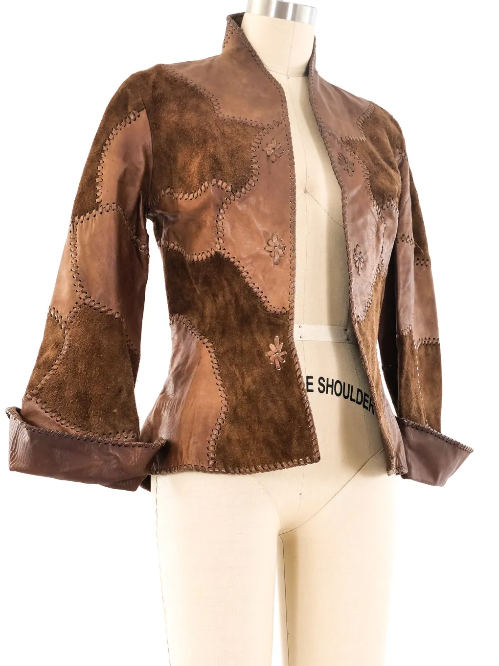 Char Handpainted Patchwork Leather Jacket