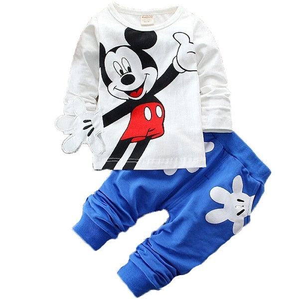 Children's Set Sports For Baby Boys 2018 Mickey Minnie Print Sweater Pants Baby girl 3 4 5 yrs Kid Clothing T-shirt suit Clothes