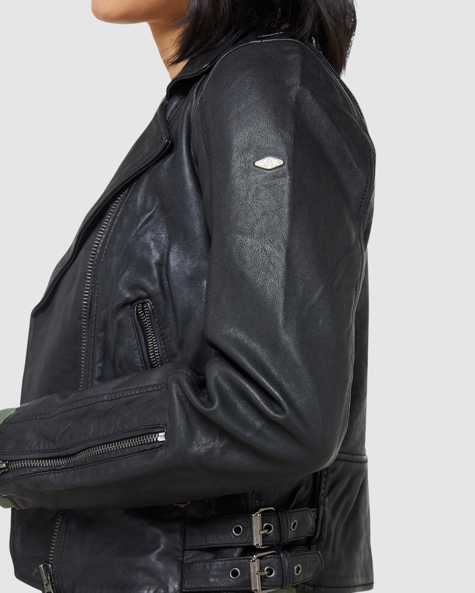 Classic Leather Biker Jacket | Black