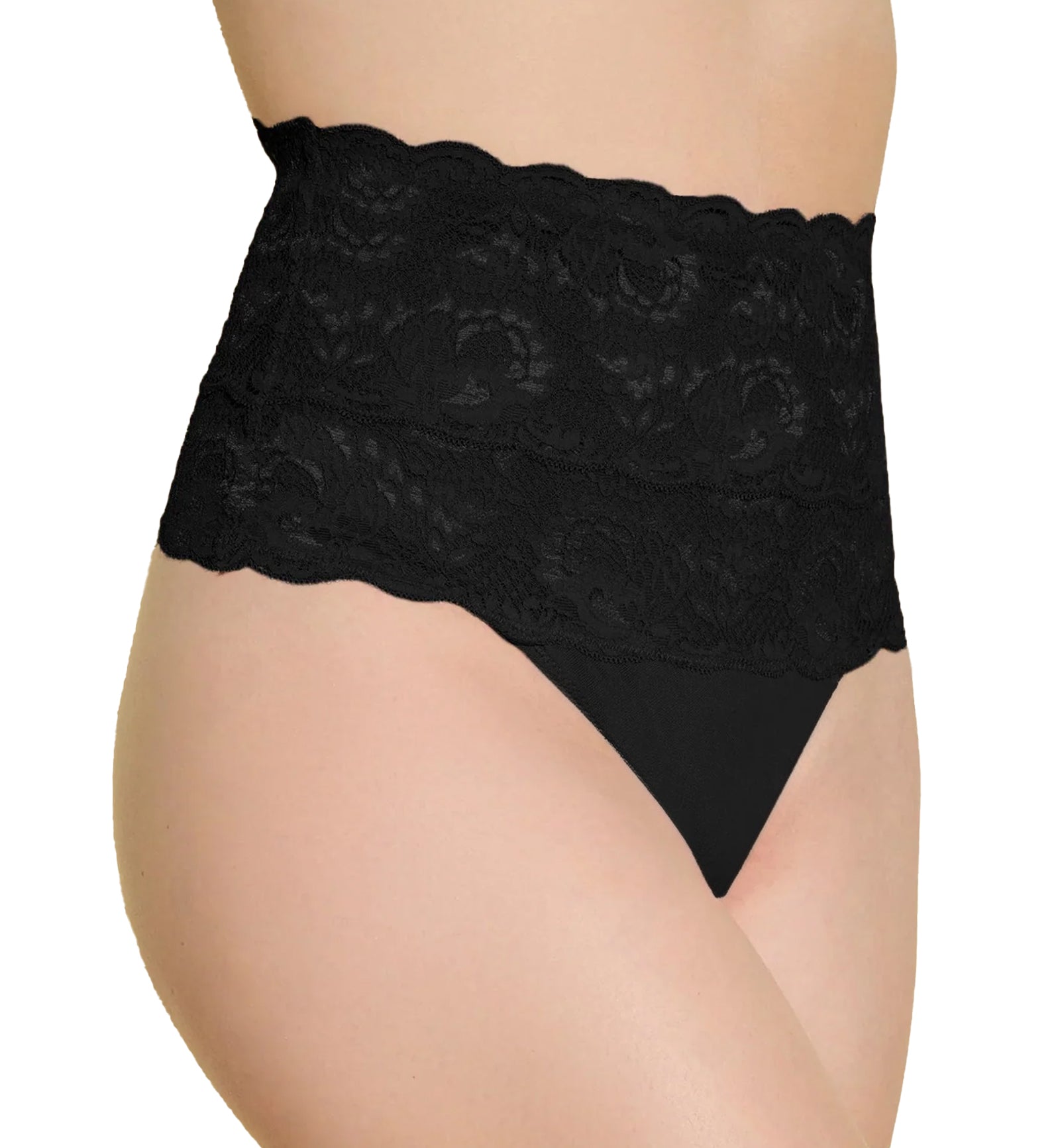 Cosabella Never Say Never Sexy High Waisted Shaper Thong (NEVES03) - Black