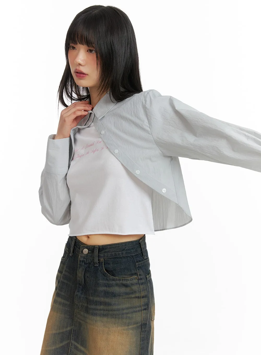 Cotton Blazer Bolero Crop Top CM413