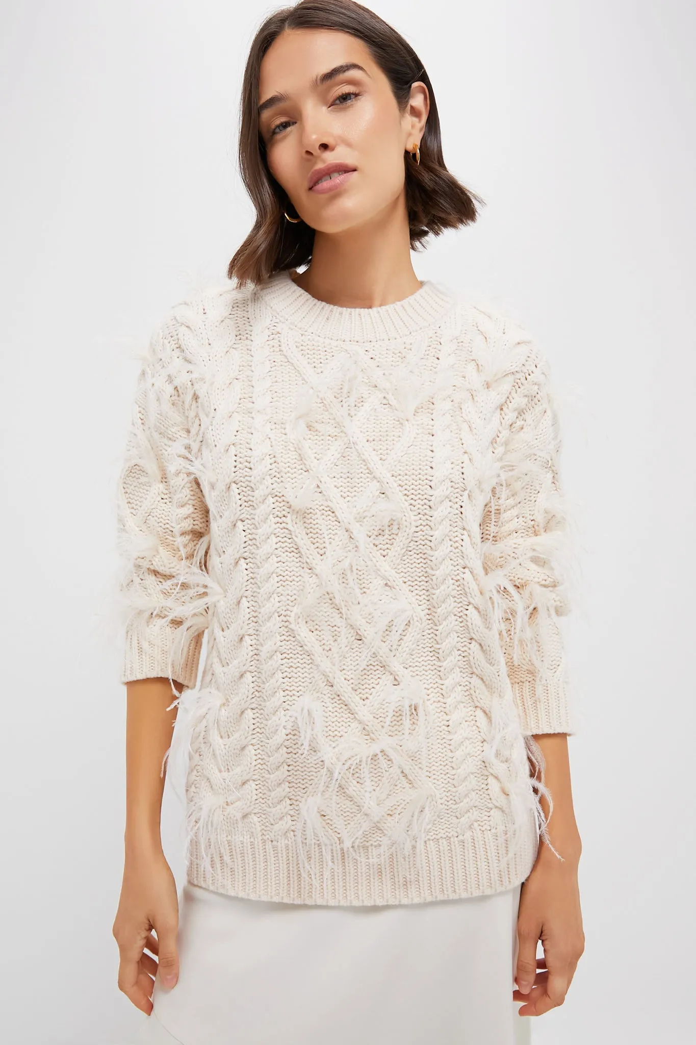 Cream Talulah Feather Sweater