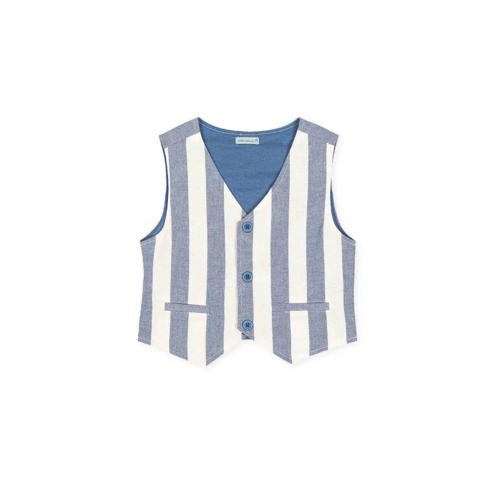 Créme Brlée Waistcoat Atlantic Blue