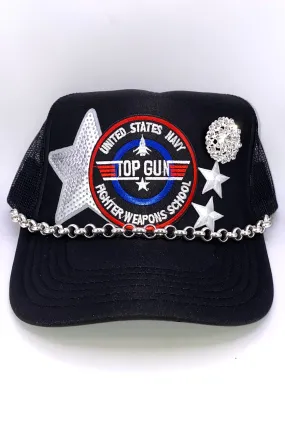 Custom Black Top Notch Trucker Hat - FINAL SALE