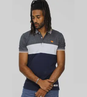 D555 Mens Cut And Sew Polo Shirt With Jacquard Collar (EMERSON)