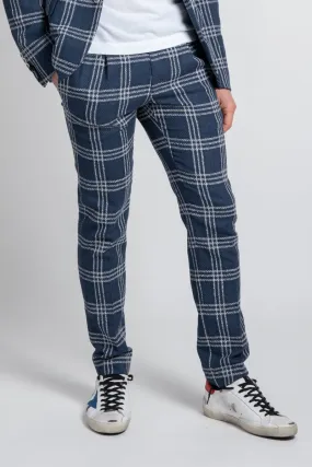 Daniele Alessandrini pantalone spuma 100 in tartan bluP3513S22914000 23  