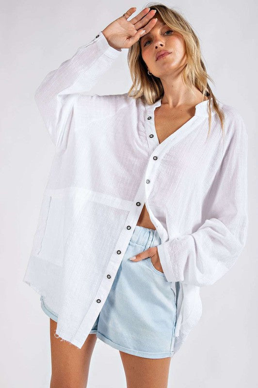 Daydreamer Button Down Tunic Top