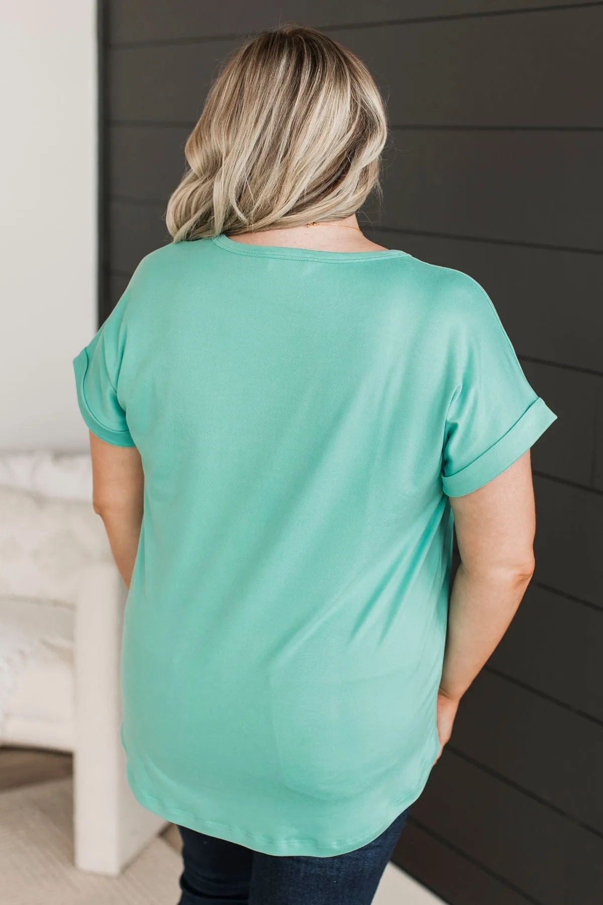 Days Spent With You Knit Top- Tiffany Blue