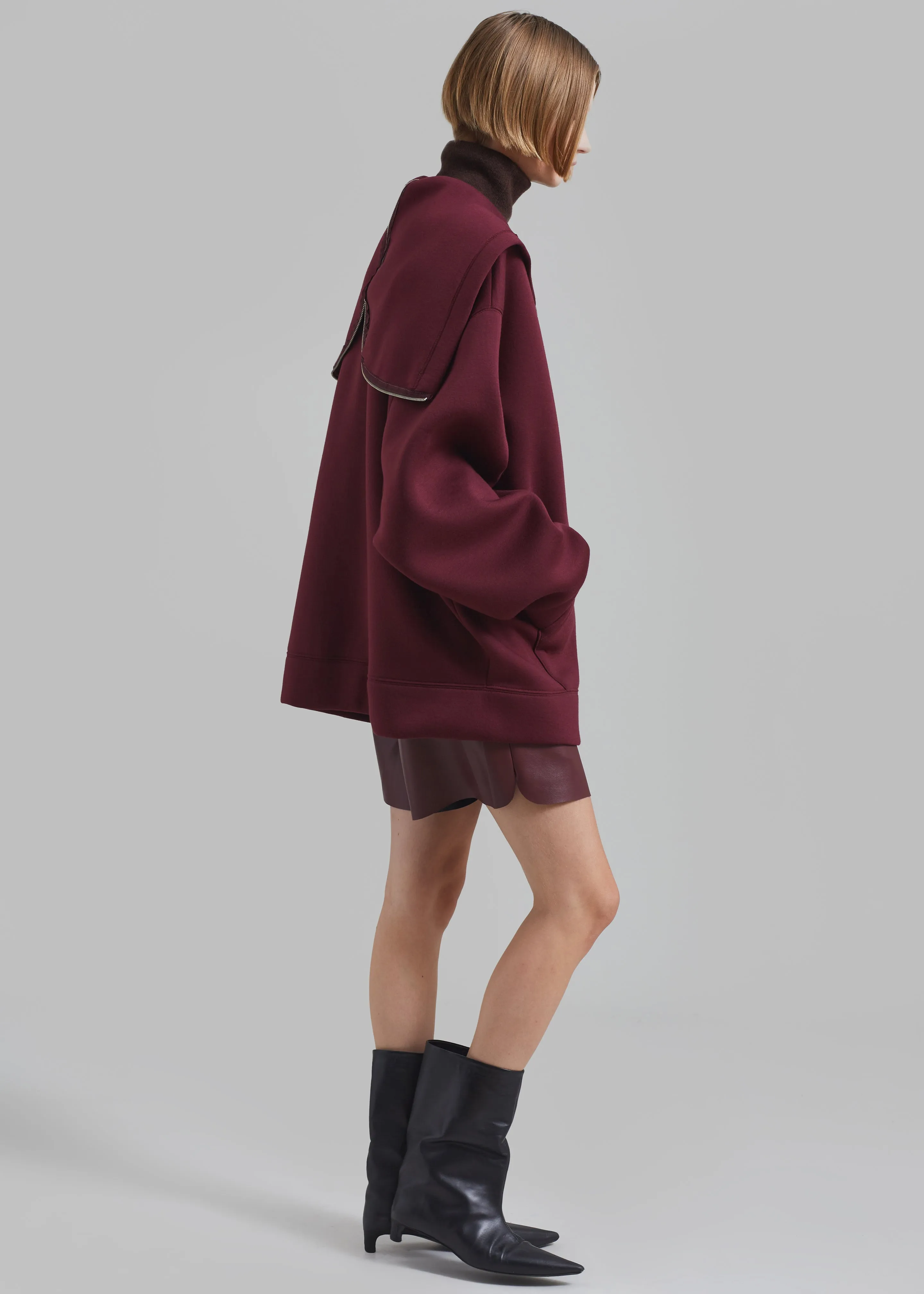 Denton Oversized Hoodie - Burgundy