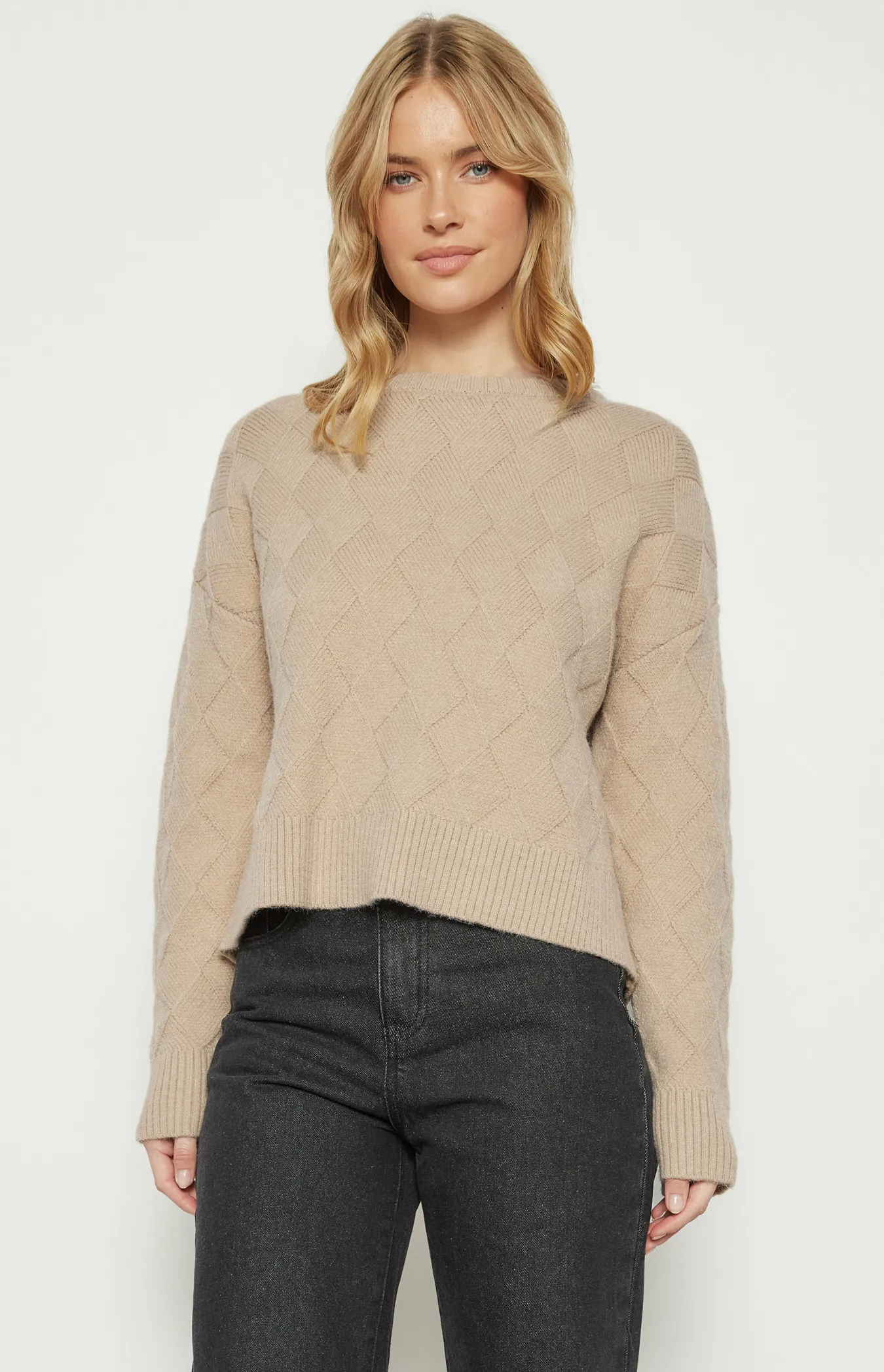 Diamond Textured Knit Jumper (WKN668)