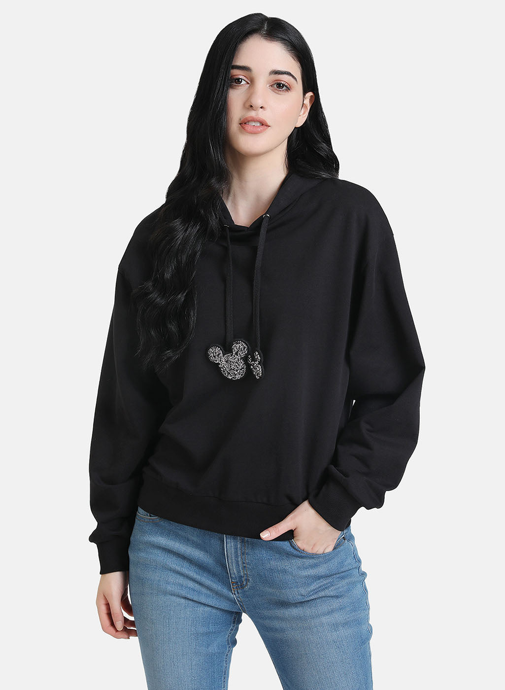 Disney Mickey Mouse Sequin Drawstring Hoodie