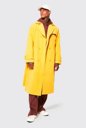 Double Breasted Storm Flap Overcoat | boohooMAN UK