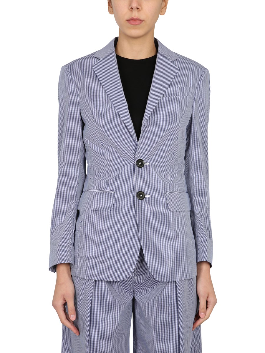 DSQUARED    VICHY COTTON POPLIN OVERSIZE FIT BLAZER