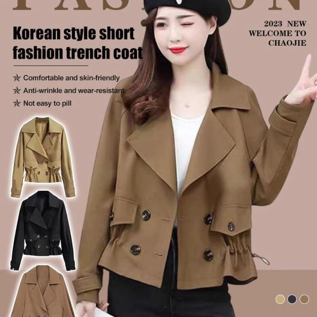 Fashion Short Coat Spring Autumn Casual Loose Windbreaker Top Coat 0031200