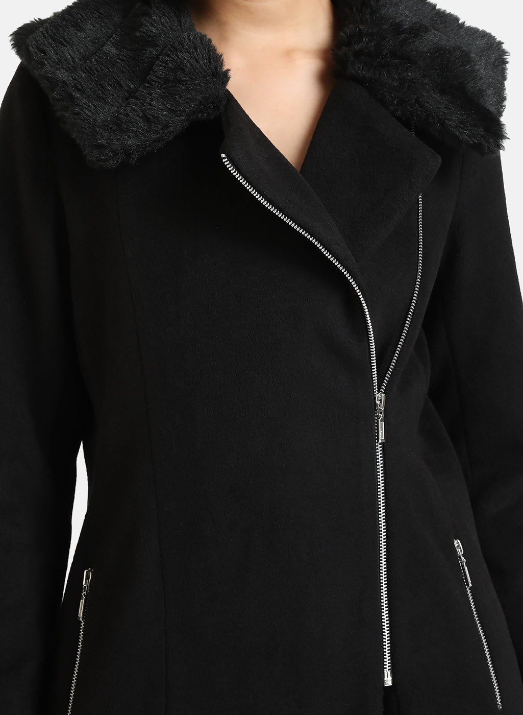 Faux Fur Collar Coat