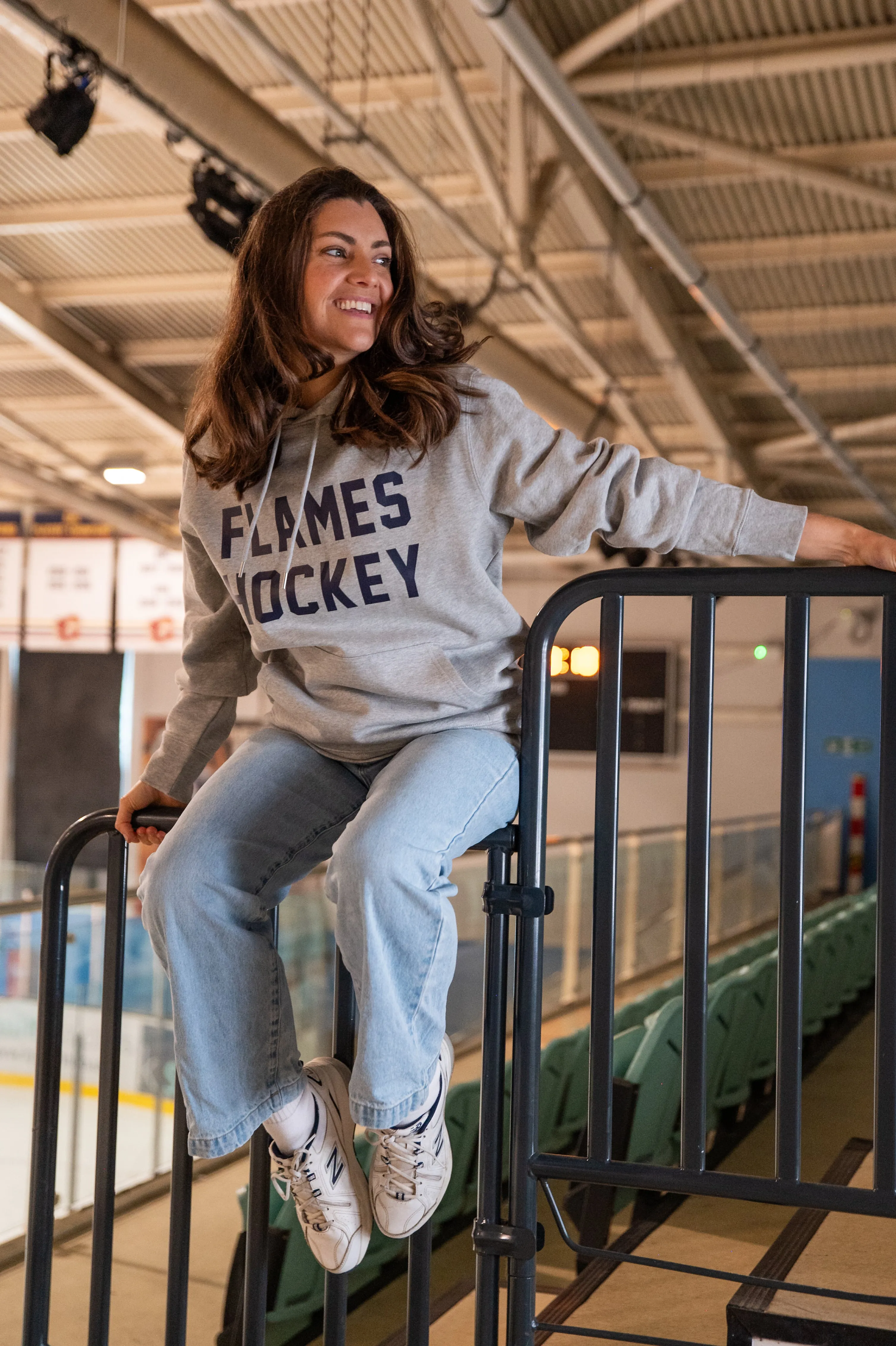 Flames Hockey Hoodie Grey