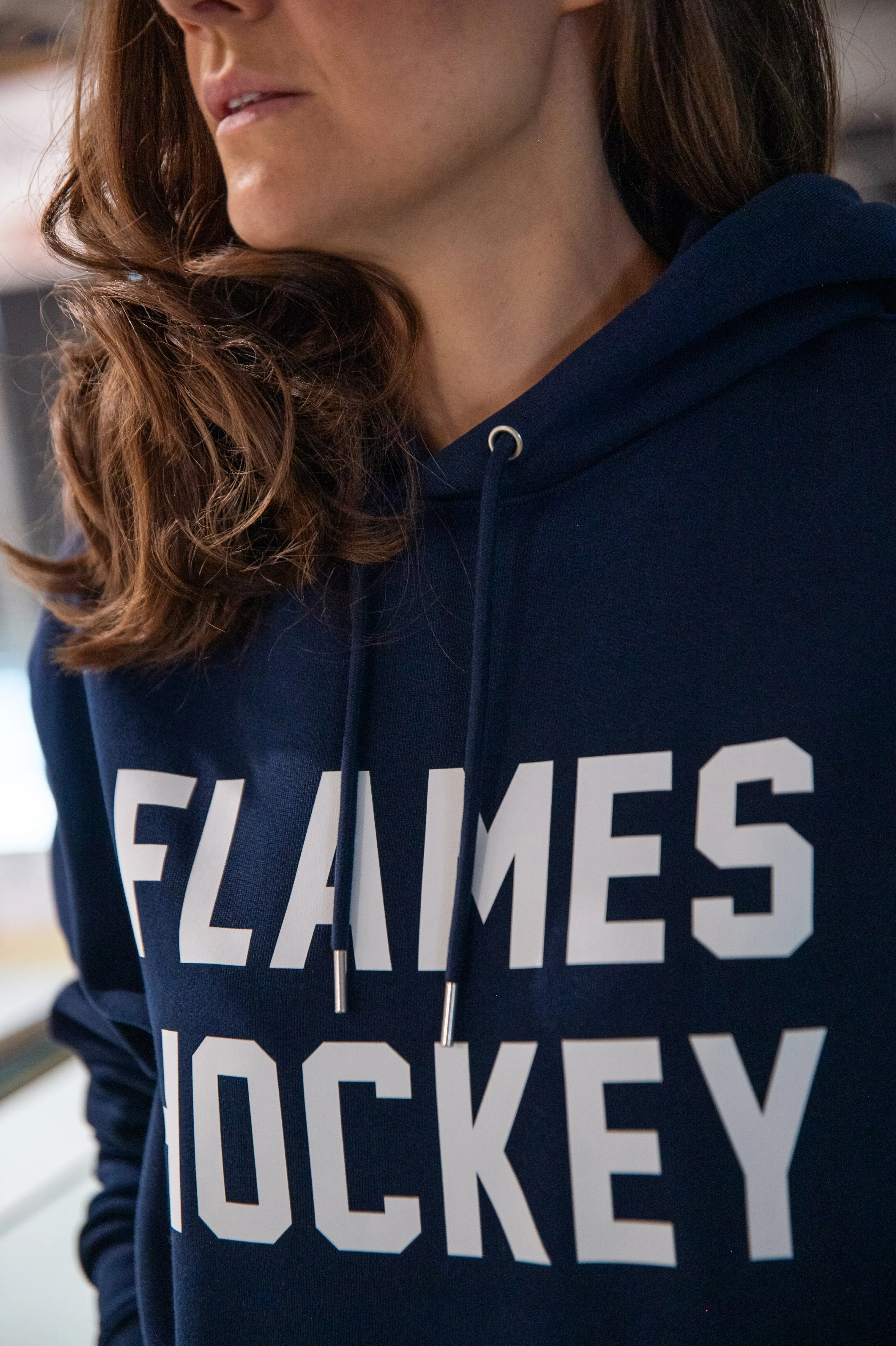 Flames Hockey Hoodie Navy