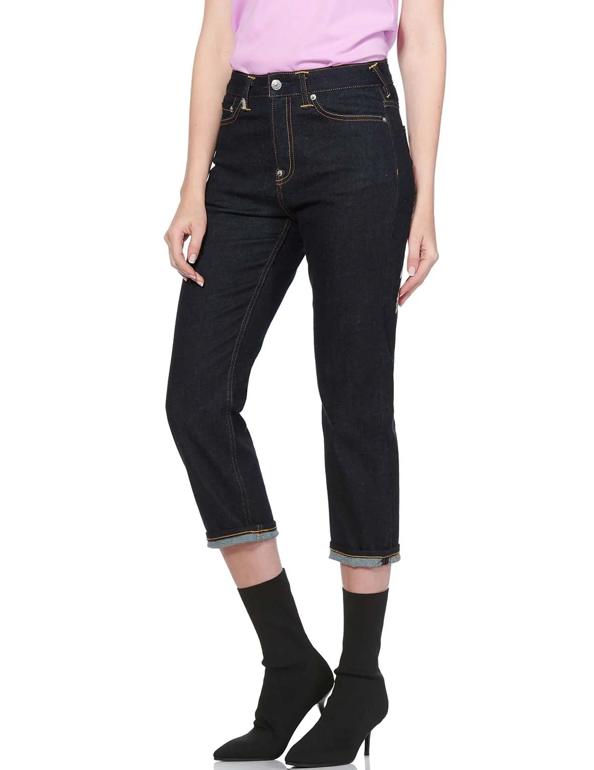 Floral Daicock and Logo Embroidered Straight-legged Jeans