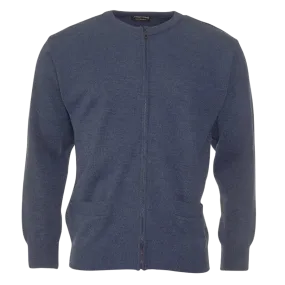 Franco Ponti Zip Front Cardigan in Dark Denim