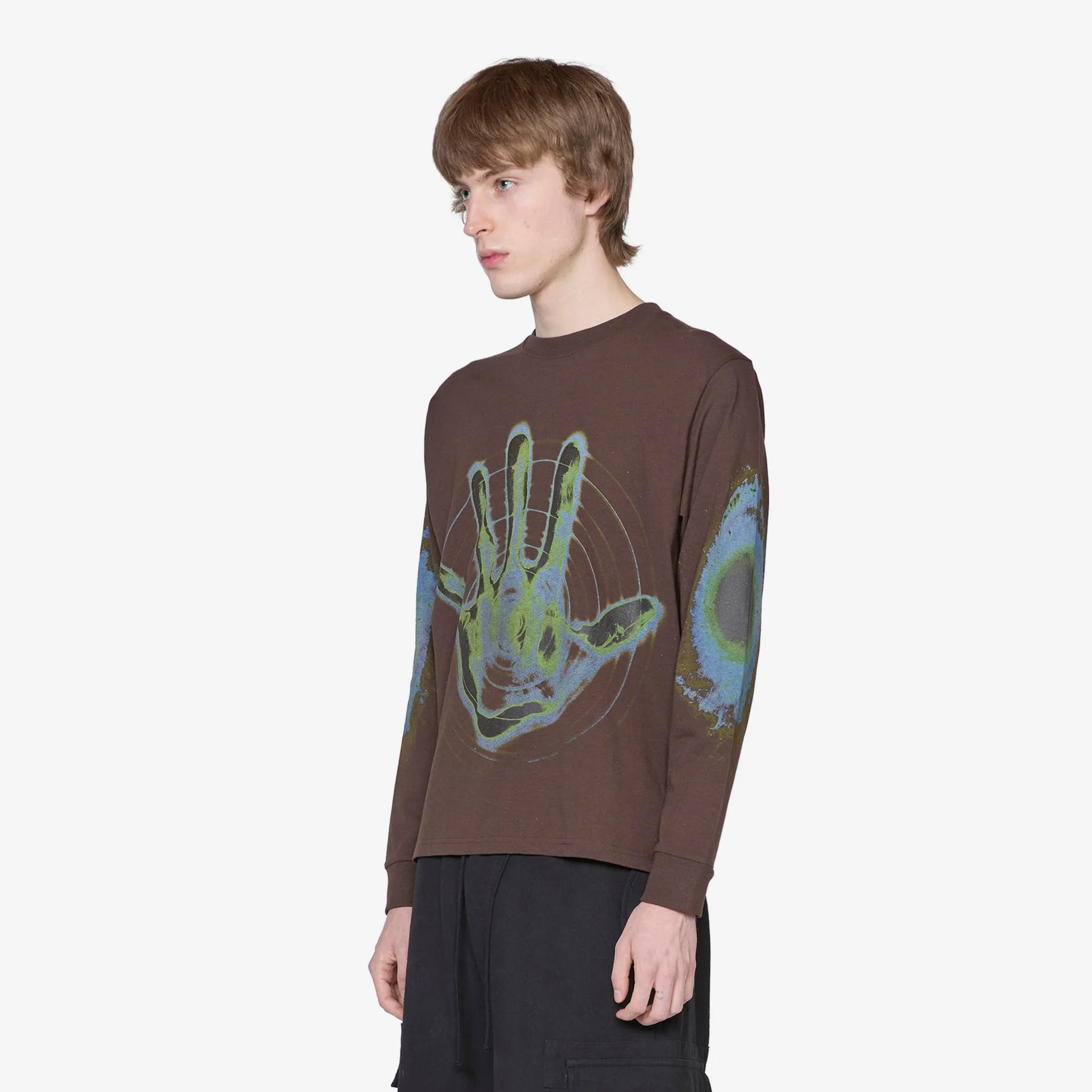 Gentle Longsleeve T-Shirt Chocolate Hand