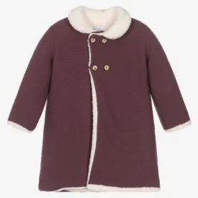 Girls Purple Knitted Coat